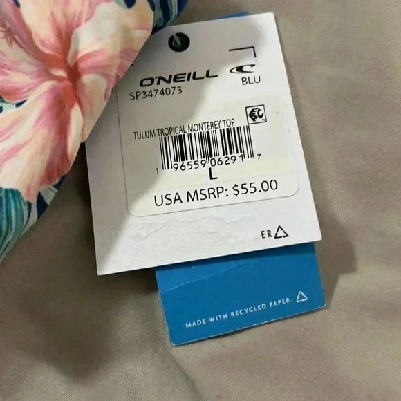 NWT women’s O’Neill swim bikini top one shoulder size M,XL tulum‎ tropical - Picture 5 of 6